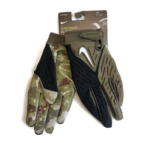 NIKE Superbad Padded Receiver Football Gloves NFL Salute To Service Size 3XL - Picture 1 of 6